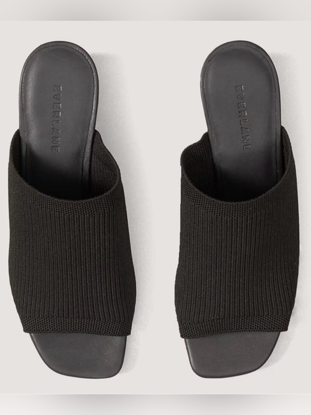 Everlane | The Glove Heeled Mule in ReKnit Fabric - Black - Size 8.5
